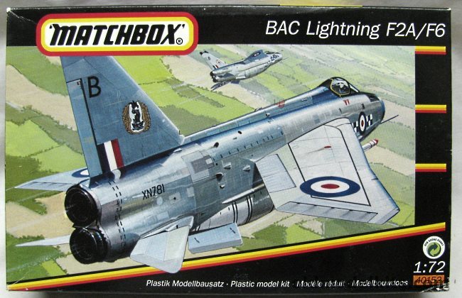Matchbox 1/72 BAC Lightning F6/F2A - RAF No. 18 Sq Gutersloh Germany 1969 / No. 5 Sq RAF Binbrook UK 1977, 40152 plastic model kit